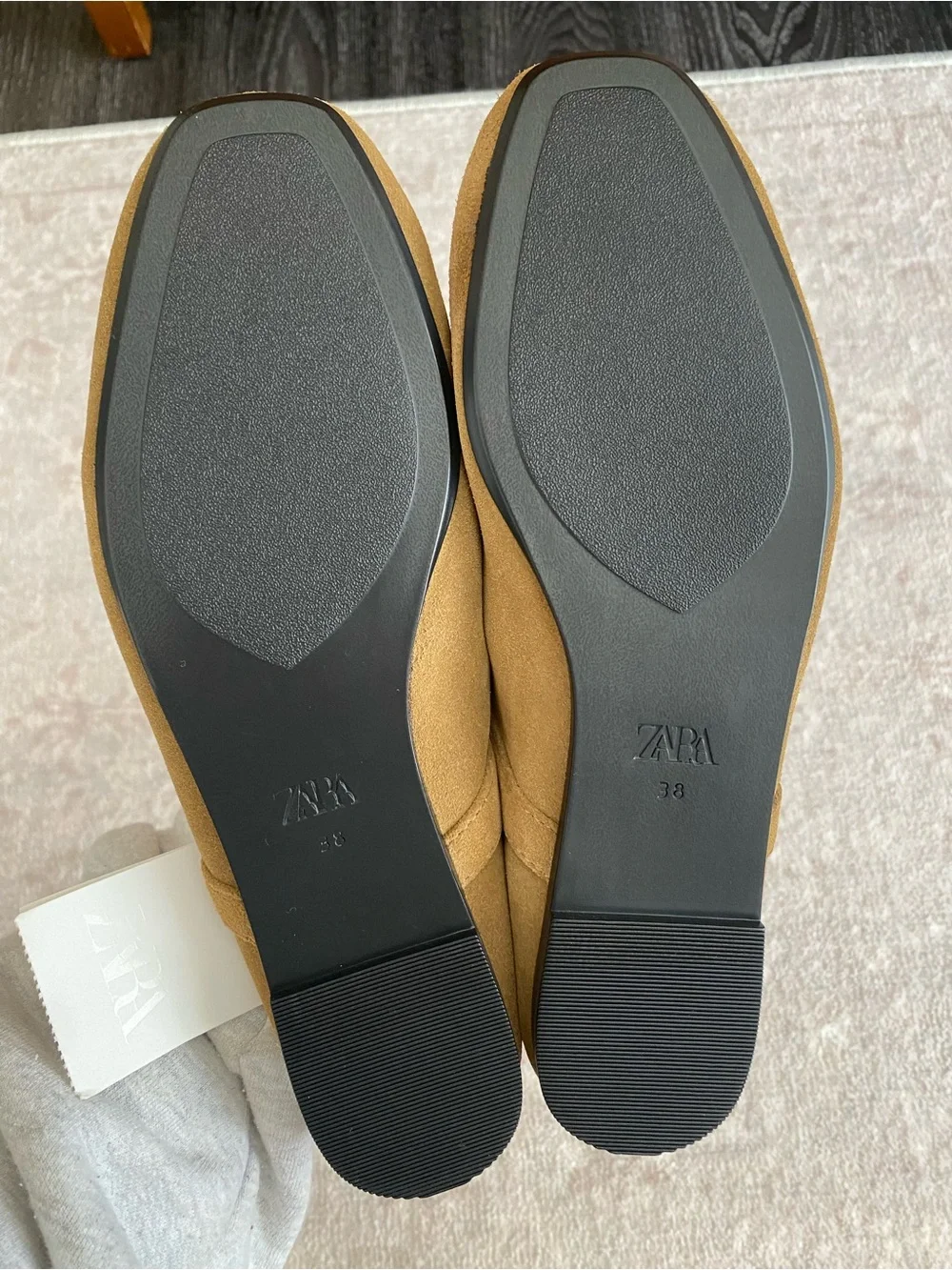 Zara Suede Ballet Flats 7.5